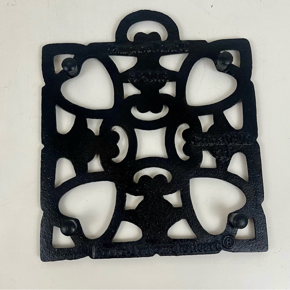 Pampered Chef 2008 Round Up Heart Collectible Cast Iron Copper Tone Coat Trivet - Picture 11 of 16